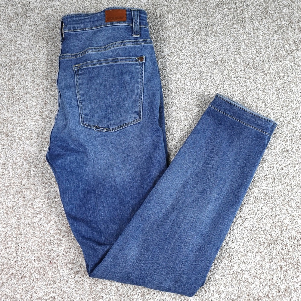 Judy Blue Skinny Jeans Women Size 11‎ 30 Distressed Ripped Camo Patch Blue Denim